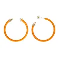 Produktbild: 90er Ohrstecker neon-orange Modeschmuck Creolen 80er Jahre Neon Damen Ohrringe