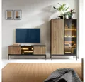 Produktbild: Lomadox Wohnzimmer-Set SIBARI-160, (Mega-Spar-Set, 2-St., 2-tlg), Sideboard, TV-Lowboard, schwarz, Wotan Eiche Nb., grifflos