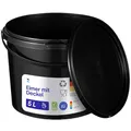 Produktbild: BenBow Eimer mit Deckel 5l schwarz 1x 5 Liter - lebensmittelecht, stabil, luftdicht, auslaufsicher, geruchsneutral - Aufbewahrungsbehälter aus Kunststoff, mit Henkel - leer