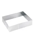 Produktbild: Backrahmen UNO Verstellbar Eckig Edelstahl Tortenring Kuchen Backform Kuchenring