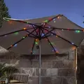 Produktbild: Outdoor-Lichterkette ,Akku' mit Batterie + Timer, 8 Stränge, 64 Mini LEDs in bunt, wetterfest, 270x140cm