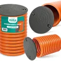 Produktbild: Millto™ Steigrohr mit Abdeckung Deckel 50 cm 315 mm Schachtrohr Wellrohr Kanalschacht Kanalrohr Schachtdeckel Abwasser Rohr Kanaldeckel Kontrollschacht Sickerschacht Kunststoff