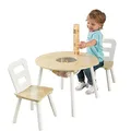 Produktbild: KidKraft Runder Kindertisch mit Stauraum und 2 Stühlen aus Holz - Kindersitzgruppe mit Aufbewahrungsfach, Kinder Tisch Stuhl Set, Kinderzimmer Möbel, 27027