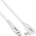 Produktbild: InLine® USB4 Kabel, USB-C, einseitig gewinkelt, PD 240W, 8K60Hz, TPE, weiß, 0,5m