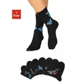 Produktbild: Socken H.I.S, Damen, Gr. 35-38, schwarz (schwarz, gemustert), Baumwolle, Elasthan, Polyamid, gemustert, elastisch, Socken Socken, mit Schmetterlings- und Vogelmotiven