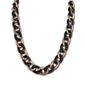 Produktbild: Amello Panzer Halskette schwarz 50cm Edelstahl 333er Rosegold Keramik ESKX23S0