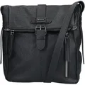 Produktbild: Umhängetasche RIEKER, Damen, Gr. B/H/T: 21cm x 34cm x 10cm, schwarz, Lederimitat, unifarben, Taschen Umhängetasche, Damen-Handtasche, Schultertasche, Überschlag mit Schnallenverschluss