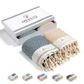 Produktbild: MEVLYS Strandtuch Hamamtuch 2er Pack Saunatuch Saunahandtuch Badetuch Duschtu...