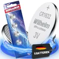 Produktbild: 5 x CR1632 CR 1632 WILHELM Lithium Knopfzelle 3V 140 mAh ø16 x 3,2 mm Batterie DL1632