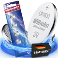 Produktbild: 5 x CR1632 WILHELM Blister Lithium Knopfzelle 3V 140 mAh ø16 x 3,2 mm Batterie D