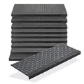 Produktbild: BigDean 10er Set Stufenmatten aus Gummi - 65x25cm - Treppenstufen Matten für Außen Outdoor - Antirutschmatten Treppe Anti-Rutsch Gummimatten