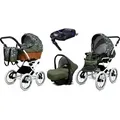 Produktbild: Babylux® Classic White | 4in1 Kinderwagen Set | Olive Star | Kombikinderwagen | Kinderwagenset |
