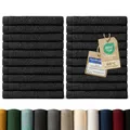 Produktbild: Blumtal Premium Frottier Gästehandtücher Set 24 teilig 100% Baumwolle - Oeko-TEX zertifiziertes Gästehandtuch 24x (30x30 cm) - Ultra saugstarkes Gästetücher Set waschbar °60 - Handtücher Schwarz