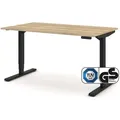 Produktbild: ASSMANN Büromöbel Schreibtisch Y-LINE (140x80cm Schwarz Eiche Natura Kollisions-Schutz, Elektrisch höhenverstellbar, Kindersicherung 2-fach-Motorik Doppelhub, einfache Montage, für Büro und Homeoffice), TÜV-zertifiziert, Blauer Engel, 5 Jahre Herstellergarantie schwarz 140 cm x 127 cm x 80 cm