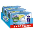 Produktbild: Swiffer Bodenwischer Nachfüllpackung, Feuchte Bodentücher mit Citrusfrische-Duft, 60 Stück, Für Eine Schnelle & Einfache Reinigung von Hartböden