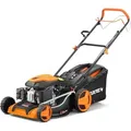 Produktbild: FUXTEC 4in1 Benzin Rasenmäher RM5196 - 196ccm | 51cm | Selbstantrieb | 6PS | Heckauswurf | 60L | Seilzug-Start | 40Kg | Mulchfunktion | 4-takt | 8...
