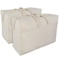 Produktbild: 2x Aufbewahrungstasche Bettdecken Baumwolle Tasche Aufbewahrung Kleidung Kissen