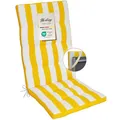 Produktbild: Herlag Hochlehner-Polsterauflage Mia 123x50x5cm | Gestreifte Gartenstuhlauflage | Blockstreifen Auflage für Gartenstühle | Pflegeleichte Easy-Line | Öko Tex 100 | 1 Polster | Gelb-Gestreift