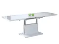 Produktbild: Mazzoni Couchtisch Aston Weiß Hochglanz stufenlos höhenverstellbar ausziehbar 120 bis 200, Funktionstisch, Wohnzimmertisch, Tisch, Esstisch, Sofatisch