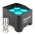 Produktbild: BeamZ BBP90 Uplight LED Par Strahler 4x 4 Watt, Bühnenbeleuchtung, LEDs für DJ Pult, Bühnenlicht, DMX-LAN, Partylicht Musikgesteuert, Bühnenequipment, mit Fernbedienung
