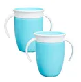 Produktbild: Munchkin Miracle 360 Baby-Trinkbecher| Freifließender Trinklernbecher für Kleinkinder | Trainer-Becher | BPA-frei | Auslaufsicher | Trinkflasche mit Griffen | 207 ml | 6 Monate+ | 2er-Pack | Blau