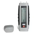 Produktbild: FISHTEC - Feuchtigkeitsmesser Digital – Präzises Hygrometer ±2% mit LCD-Anzeige & LED-Indikator – Messung von Feuchtigkeit & Temperatur – Für Holz, Wände, Gips, Zement, Karton – 14 cm – Grau & Schwarz