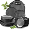Produktbild: Moritz & Moritz VIDA 36tlg Tafel Service Anthrazit Geschirr Set