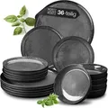 Produktbild: Moritz & Moritz VIDA 36tlg Tafel Service Anthrazit Geschirr Set - Grau