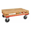 Produktbild: OSWALD Transportgeräte Transportwagen Paletten-Fahrgestell, niedrig, 1.200 x 800 x 305 mm, 800 kg - rot, (NK217B), Pulverlackiert, passend für EUR Paletten 1.200 x 800 mm