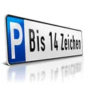 Produktbild: schildEVO 1 Parkplatzschild | 520 x 110 mm | Wunschtext bis zu 14 Zeichen | Parkplatz-Kennzeichen | Privatparkplatz | Individuelle Wunschbeschriftung | DHL-Versand