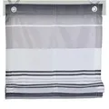 Produktbild: Kutti Raffrollo Jamaica, mit Hakenaufhängung, ohne Bohren, freihängend, halbtransparent, Polyester, gewebt, Streifen, mit Edelstahlhaken grau 80 cm x 210 cm