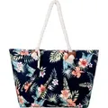 Produktbild: Große Strandtasche wasserabweisend mit Reißverschluss - Hawaiian Flower - Bunt