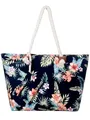 Produktbild: DonDon Strandtasche mit Reißverschluss, Große Strandtasche XXL, Shopper Tasche Damen - Praktische Beach bag Umhängetasche Damen Badetasche für Strand und Meer - Hawaiian Flower