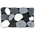 Produktbild: Kleine-Wolke Badematte Badteppich Stone, 55x65 cm, schwarz-grau, aus Polyacryl, rutschfest