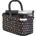 Produktbild: Genius Einkaufskorb Falko Duo, schwarz mit bunten Punkten Stoff schwarz/bunt bedruckt