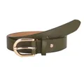 Produktbild: MIRROSI Ledergürtel Damen Herren Gürtel, Made in Italy, 3cm breit (Khakigrün (Goldene Schnalle), 90cm)