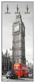 Produktbild: Wallario Garderobenpaneel London Red Bus (1-teilig, inkl. Haken und Befestigung), 50x125cmHolz