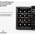 Produktbild: Klarstein Freistehender Weinkühlschrank 1 Zone, Getränkekühlschrank Klein, Kleiner Weinschrank, Wein-Kühlschrank Klein mit Glastür, Indoor/Outdoor