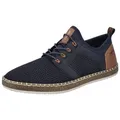 Produktbild: Rieker Slip-On Sneaker Schlupfschuh, Slipper, Freizeitschuh, elastischer Einstieg, Gummizug blau|braun 41 EU