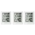 Produktbild: Raumklimastation, 3er Set, Temperatur- und Luftfeuchtigkeitsanzeige, Komfortindikator, Digitales Thermometer und Hygrometer (Weiß)