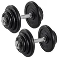 Produktbild: SONGMICS Hanteln, Hantelset aus Gusseisen, Kurzhanteln, 2 x 20 kg, verstellbar, Workout, Fitnesstraining, Gewichtheben für Zuhause, Fitnessstudio, tintenschwarz SYL40T