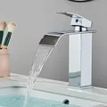 Produktbild: Chrom Wasserfall Wasserhahn Bad Badarmatur Waschtischarmatur Waschbecken Armatur