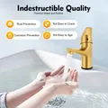 Produktbild: Gold Waschbeckenarmatur Messing Einhebel Kalt-Warm 3/8 Anschluss Wabenperlator