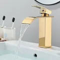 Produktbild: Design Waschbecken Wasserhahn Bad Armatur Mischbatterie Waschtischarmatur Gold