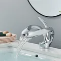 Produktbild: Chrom Mischbatterie Wasserhahn Wasserfall Armatur Waschtischarmatur Waschbeck DE