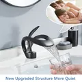 Produktbild: Bad Waschtischarmatur Wasserfall Schwarz Wasserhahn Waschbecken Mischbatterie DE