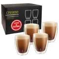 Produktbild: Creano PREMIUM doppelwandige Trinkgläser 400ml - 4er Set - OHNE versiegeltes LOCH deshalb Gastronomie Qualität - 100% Spülmaschinenfest - WELTNEUHEIT