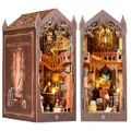 Produktbild: DIY Book Nook Kit, Diealles Shine 3D Holzpuzzle Book Nook Library mit LED-Licht, DIY Puppenhäuser Miniatur Haus Modellbausatz für Bücherecke Weihnachten Geburtstag Geschenke
