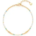 Produktbild: JEWELS BY LEONARDO Armband Lilly • Arm-Kette aus goldfarbenem Edelstahl • Zarte Weiß- und Türkistöne • natürlich anmutenden Imitationsperlen • 18-21 cm Länge • Schmuck Geschenk für Frauen • 024985