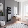 Produktbild: Schulte Badheizkörper Emma Design-Heizkörper, 150x50 cm, Anschluss unten, Schwarz, 602 Watt, Handtuchwärmer schwarz 50 cm x 150 cm x 10 cm